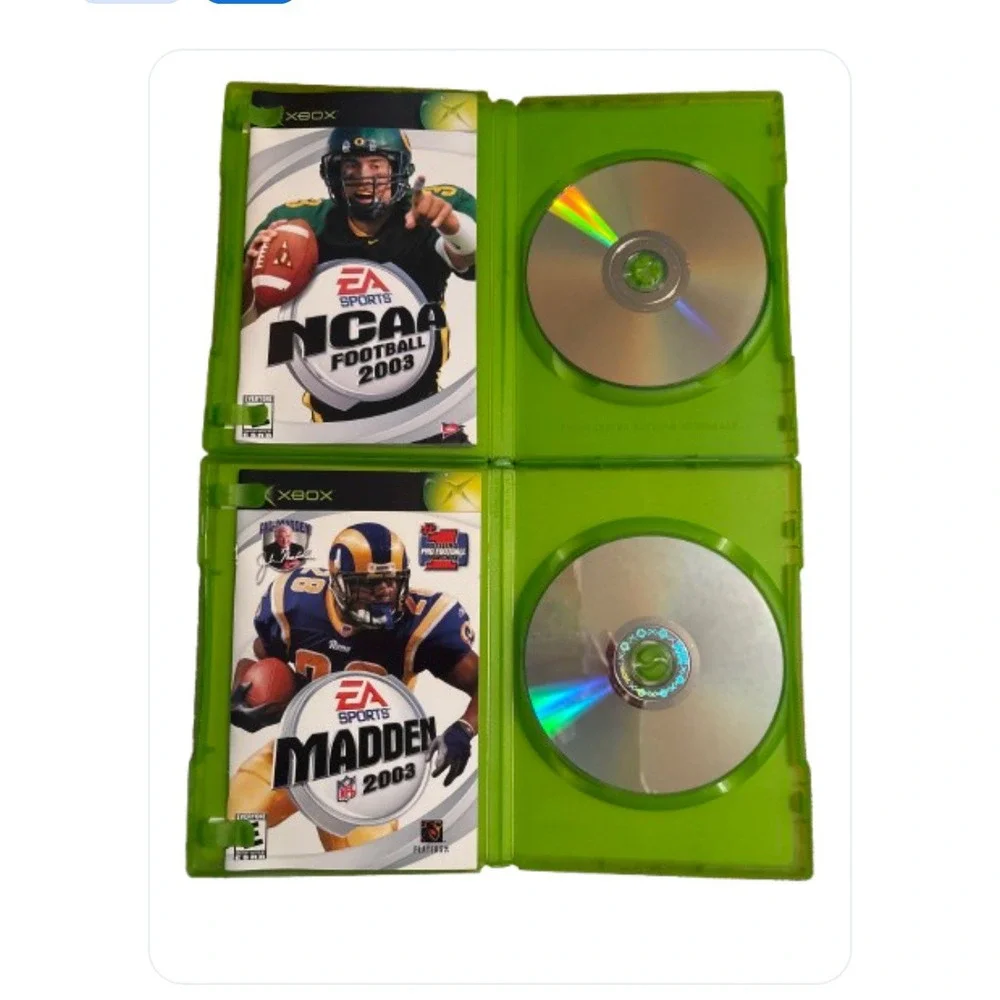 XBOX EA Sports Madden Football & NCAA Football‎ 2003 with Cases and Instructions